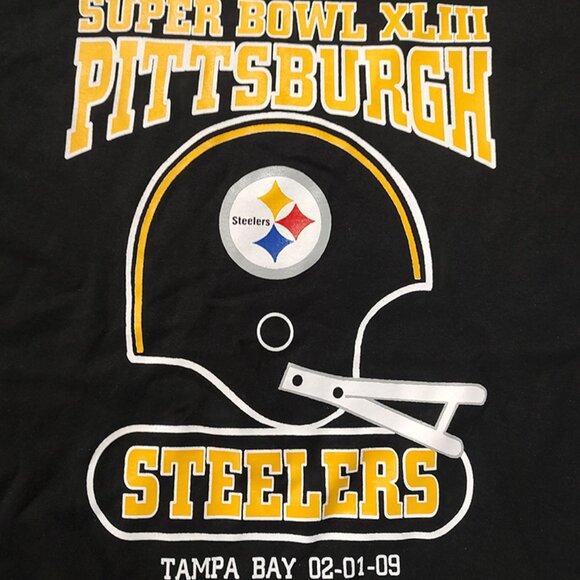 Vintage Super Bowl XLIII Pittsburgh Steelers T-Shirt UNUSED 2009 Football Tee - Picture 2 of 2